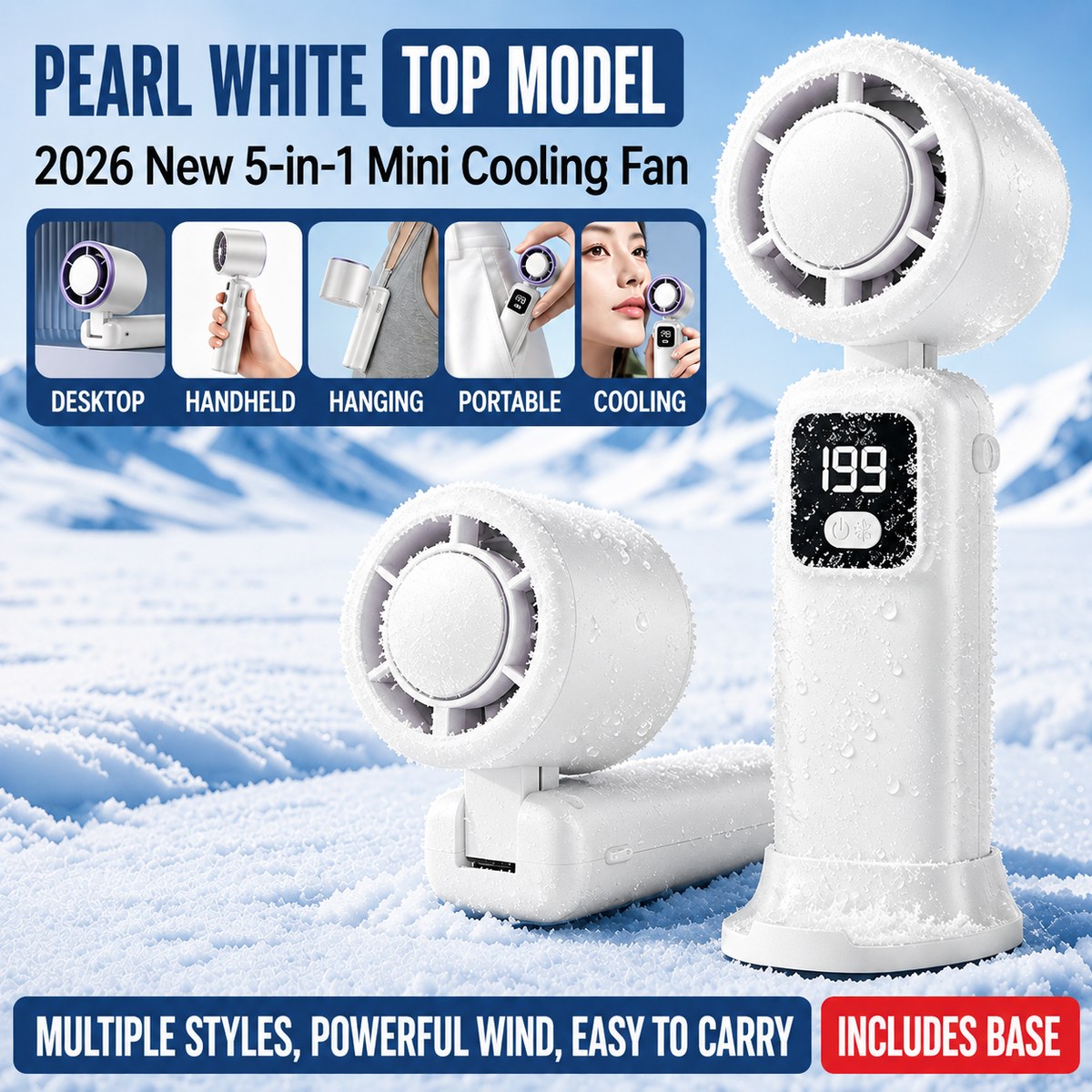 Mini Personal Cooling Fan（Comes with Free Cute Dog & Cat Stickers 🐶🐱）