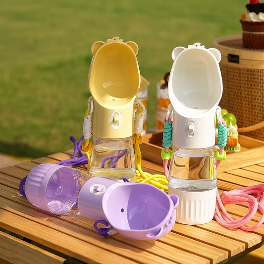 Portable 2-in-1 Dog Water and Food Bottle