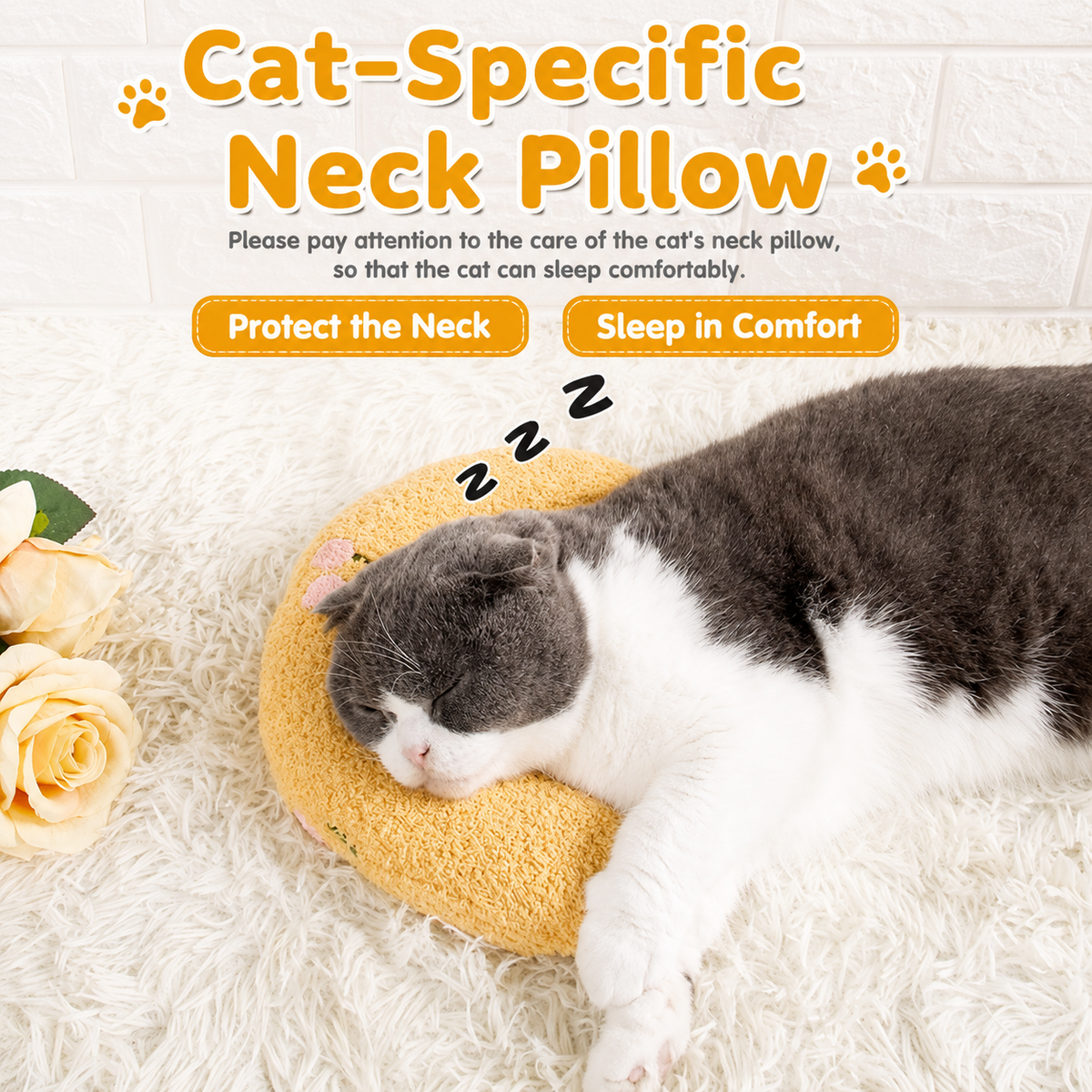 U-Shaped Cat Neck Support Pillow