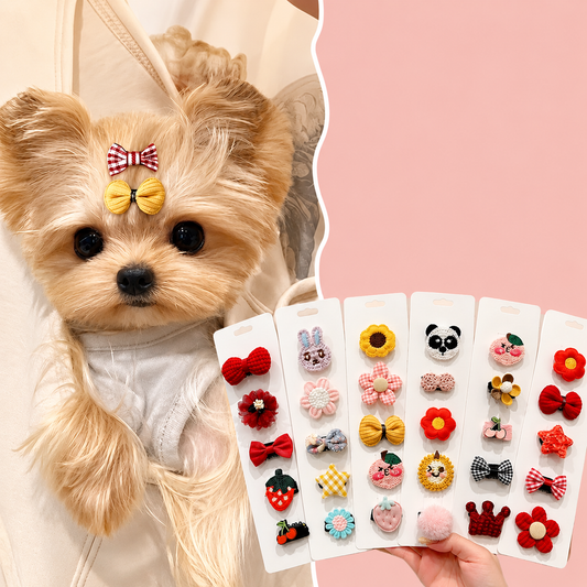 Cute Dog & Cat Mini Hair Clips（Set of 6）