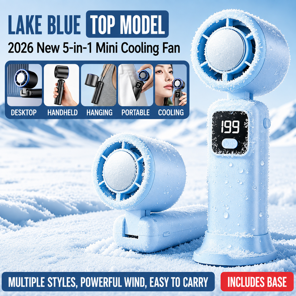 Mini Personal Cooling Fan（Comes with Free Cute Dog & Cat Stickers 🐶🐱）