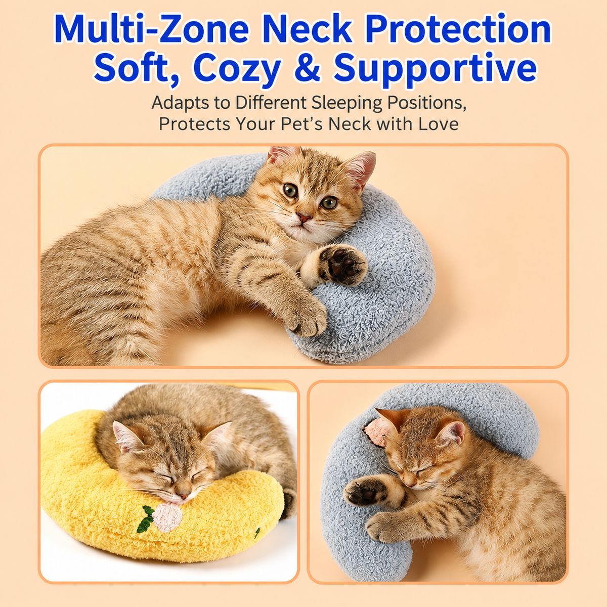 U-Shaped Cat Neck Support Pillow